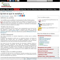 Qu'est-ce que le Workflow ?