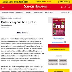 Qu'est ce qu'un bon prof ? - Clermont Gauthier, article Éducation