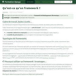 Qu'est-ce qu'un framework ?