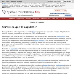 Qu'est-ce que le copyleft ? - Projet GNU