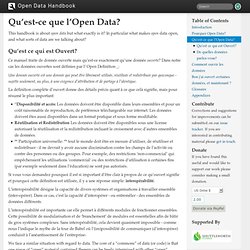 Qu’est-ce que l’Open Data? — Open Data Handbook