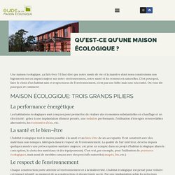 Qu’est-ce qu’une maison écologique ?