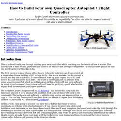 How to build your own Quadcopter AutoPilot / Flight Controller