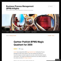 Gartner Publish BPMS Magic Quadrant for 2009 « Business Process