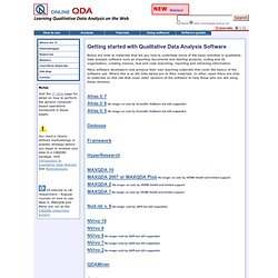 Getting started with Qualitative Data Analysis Software