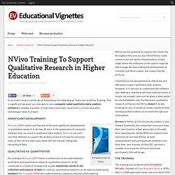 NVivo Training To Support Qualitative Research in Higher Education « Educational Vignettes