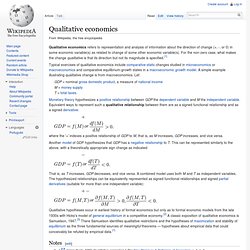 Qualitative economics