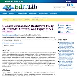 iPads in Education: A Qualitative Study of Students’ Attitudes and Experiences