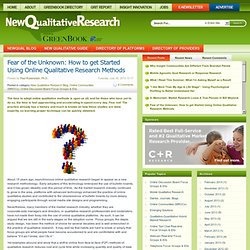 How to get Started Using Online Qualitative Research Methods