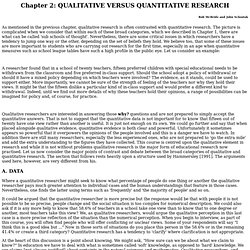 Qualitative versus quantitative research