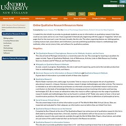 Online Qualitative Research Resources Home - Qualitative Researc