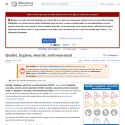 Qualité, hygiène, sécurité, environnement