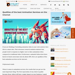 Qualities of the best Animation Services on the Internet