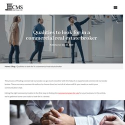 Qualities to look for in a commercial real estate broker