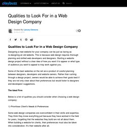 Qualities to Look for in a Web Design Company