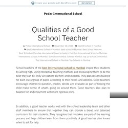 Qualities of a Good School Teacher