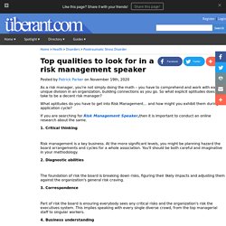 Top qualities to look for in a risk management speaker