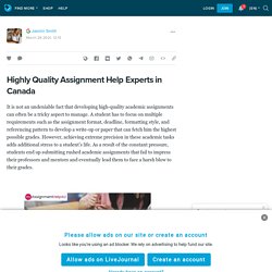 Highly Quality Assignment Help Experts in Canada : ext_5665009 — LiveJournal