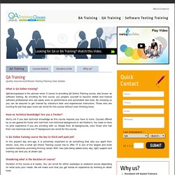 Online Quality Assurance Training Classes