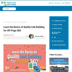 Learn the Basics of Quality Link Building for Off-Page SEO - First Site Solutions