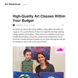 High-Quality Art Classes Within Your Budget