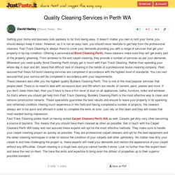Quality Cleaning Services in Perth WA