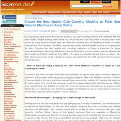 Choose the Best Quality Coin Counting Machine or Fake Note Detector Machine in Dubai Online