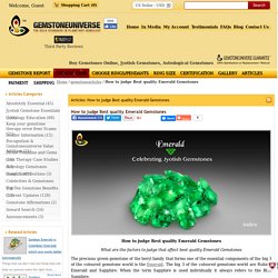 How to judge Best quality Emerald Gemstones
