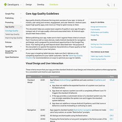Core App Quality Guidelines