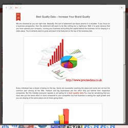 precise data: Best Quality Data – Increase Your Brand Quality