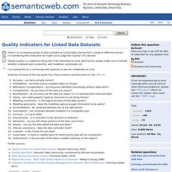 Quality Indicators for Linked Data Datasets