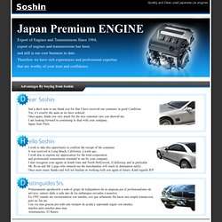 Soshin：Quality and Clean Used Japanese Car Engines