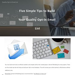 Quality Opt-In Email List