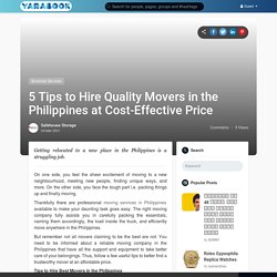 Moving Services in Philippines - Trustworthy Movers