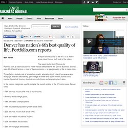 Denver has nation’s 6th best quality of life, Portfolio.com reports - Denver Business Journal