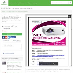 Buy Best Quality of NEC Projector in Malaysia