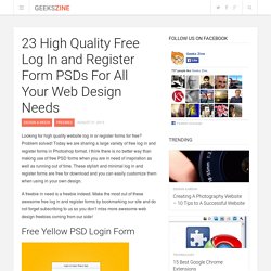 23 High Quality Free Log In and Register Form PSDs For All Your Web Design Needs - Geeks ZineGeeks Zine