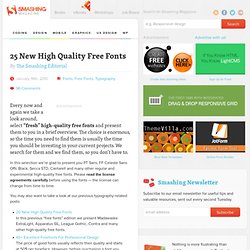 25 New High Quality Free Fonts