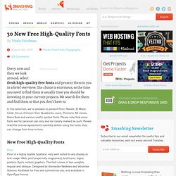 30 New Free High-Quality Fonts