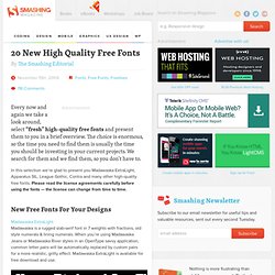 20 New High Quality Free Fonts - Smashing Magazine