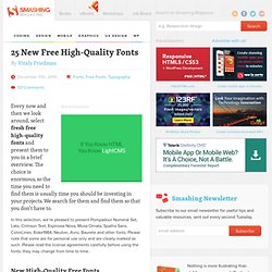 25 New Free High-Quality Fonts - Smashing Magazine - StumbleUpon