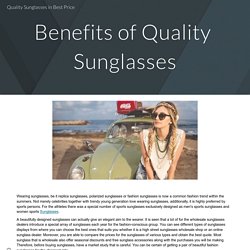 Quality Sunglasses in Best Price