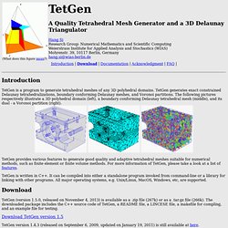 TetGen: A Quality Tetrahedral Mesh Generator