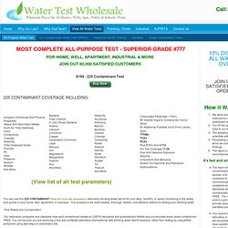 Quality Water Tests for Home Well Farm and More