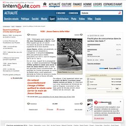 Quand la politique s'invite dans le sport - 1936 : Jesse Owens défie Hitler
