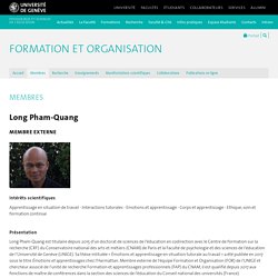 Long Pham-Quang - Formation et organisation