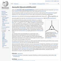 Anomalie (Quantenfeldtheorie)