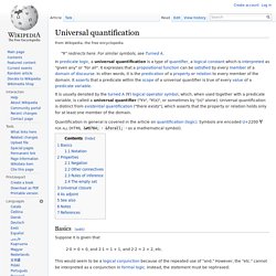 Universal quantification