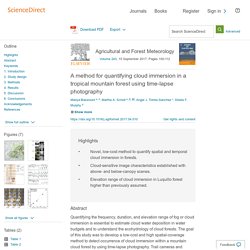 A method for quantifying cloud immersion in a tropical mountain forest using time-lapse photography - ScienceDirect