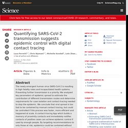 Quantifying SARS-CoV-2 transmission suggests epidemic control with digital contact tracing
